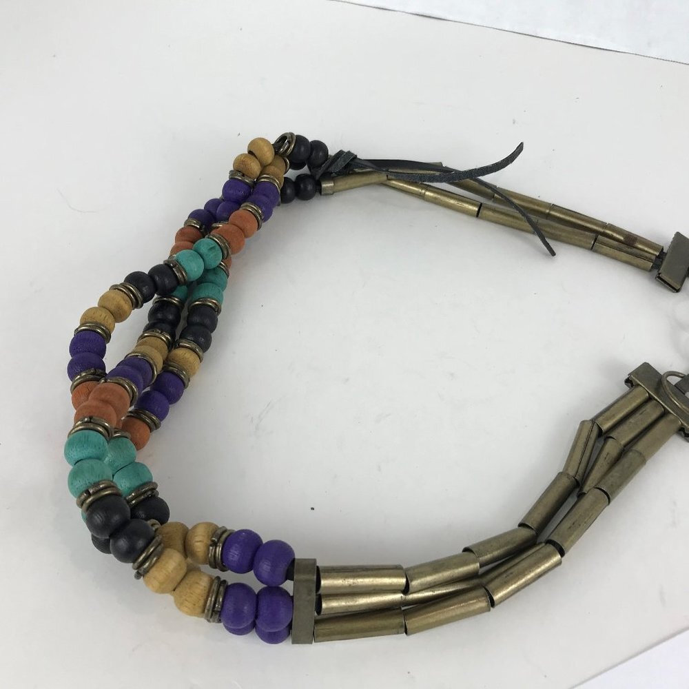 Unbranded colorful bead and brass adjustable belt Size S/M